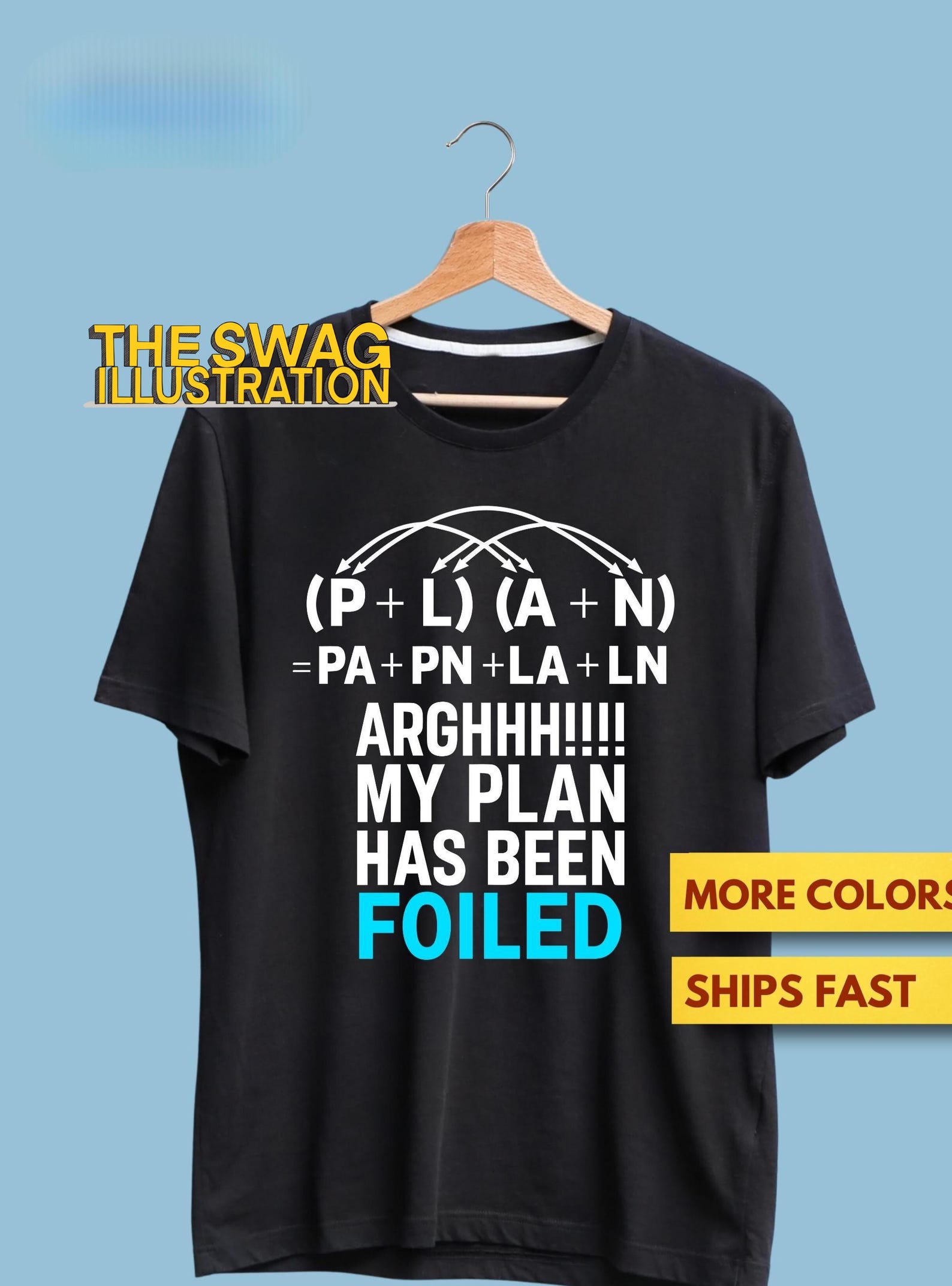 My Plan Has Been Foiled Funny Math Puns Shirt, Funny FOIL Method Algebra Pun Shirt,Funny Multiplication Pun Shirt, Math Lovers Nerd Gift Tee M