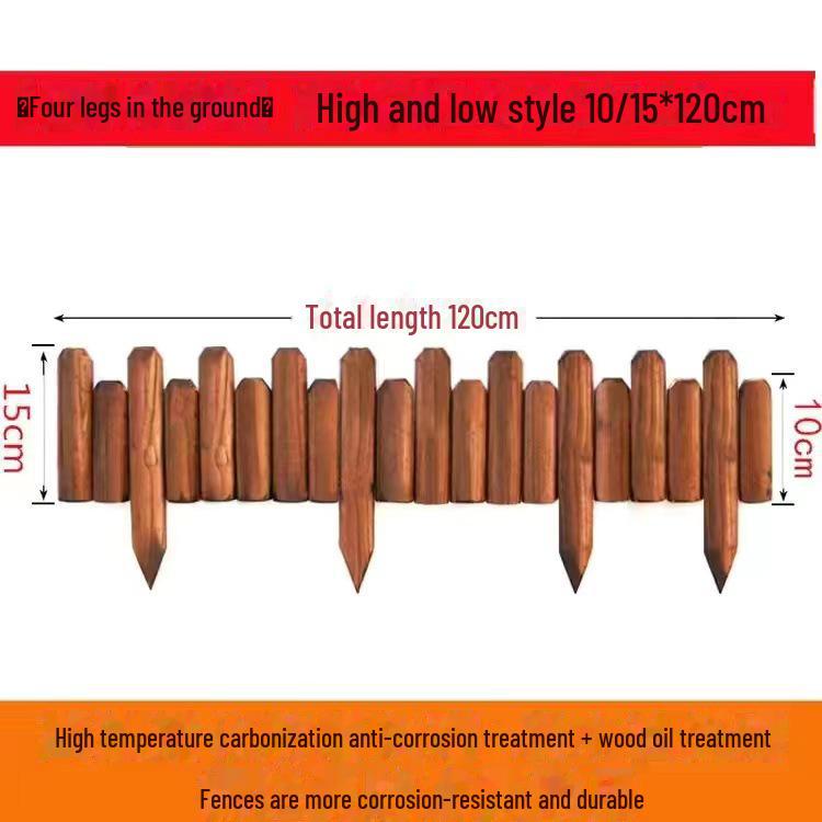 Outdoor Anticorrosive Wooden Garden Fence for Flower Beds and Decoration