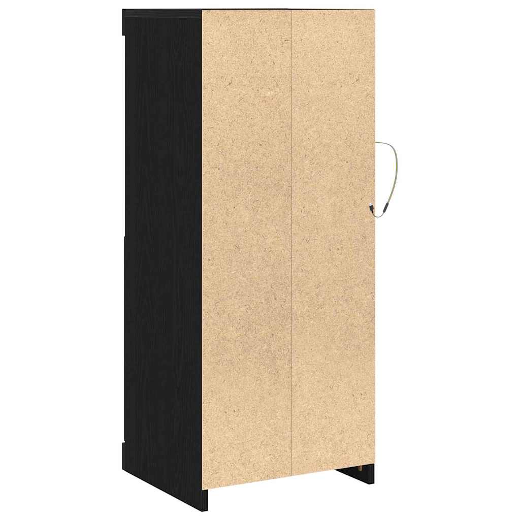 LED Sideboard Black Oak Effect 41 X 37 X 100 Cm