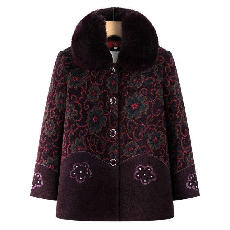 Winter coat thickened - 0 years old winter velvet coat on the old lady's cotton coat