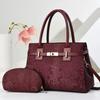 Cross Border Fashion Pu Double Compartment Tote Bag For Daily Use