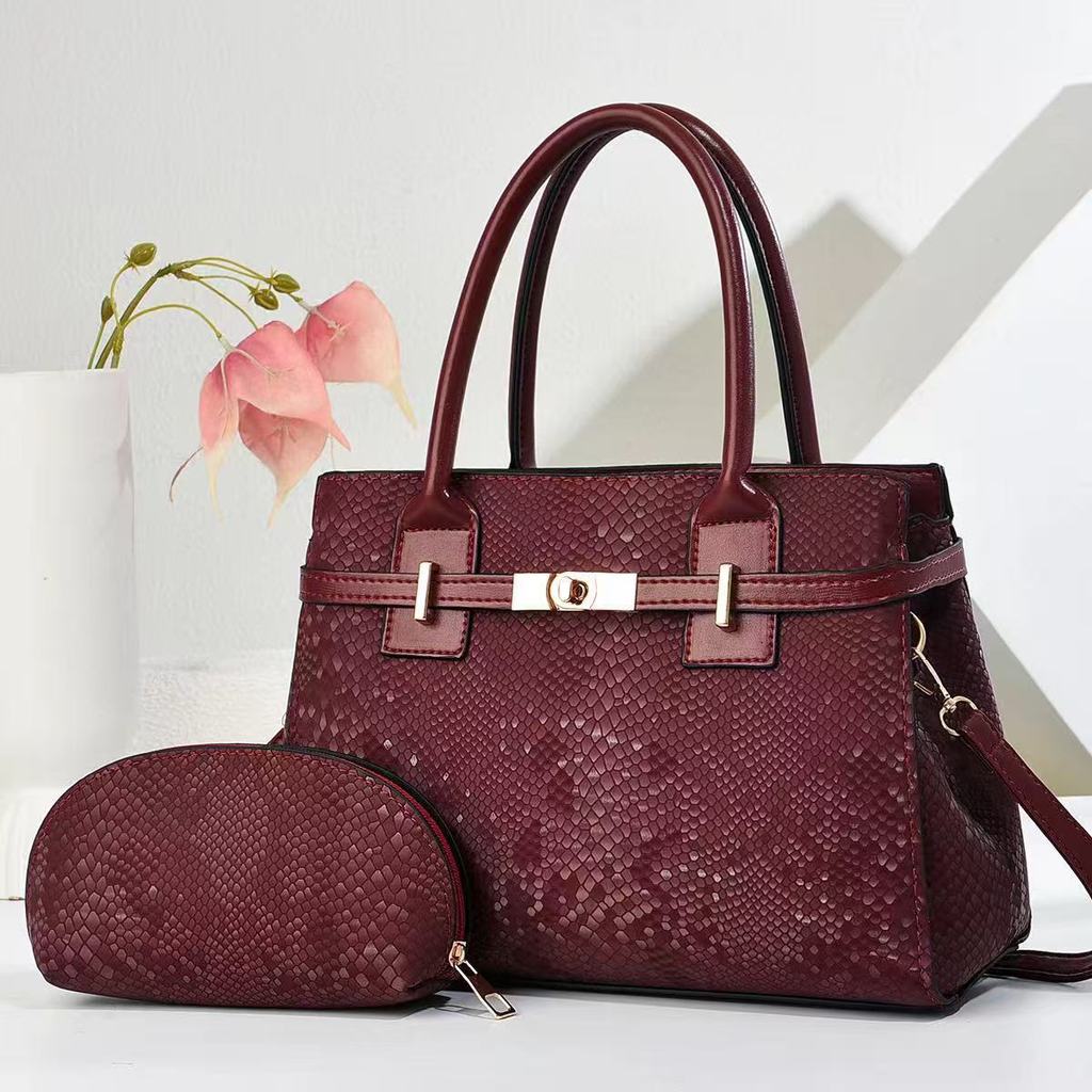 Cross Border Fashion Pu Double Compartment Tote Bag For Daily Use