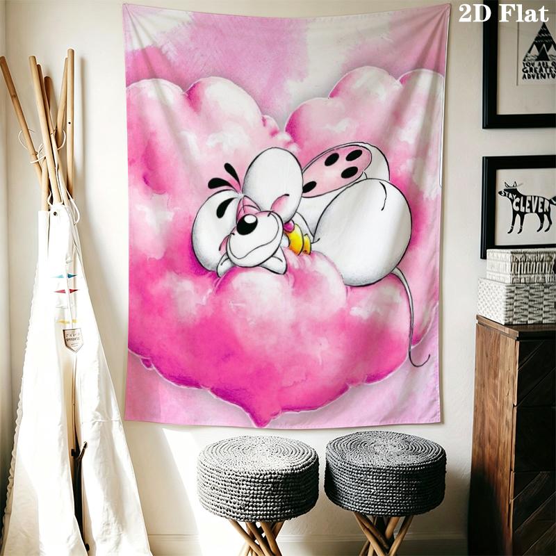 diddl Wall Tapestry Aesthetic Wall Hanging Printed Fabric Blanket Decorative Tapestries for Bedroom Living Room Home Decor
