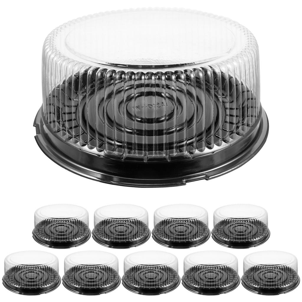 10 Pcs Cake Box Wedding Boxes Display Containers Plastic with Lids Pie Dessert Packaging Handmade Slice The Pet Carrier