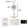 Moissanite Key Pendant Necklace 50pts Elegant Womens Jewelry