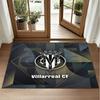 Villarreal FC Design Crystal Velvet Rug Soft Decorative Mat for Bedroom Entrance