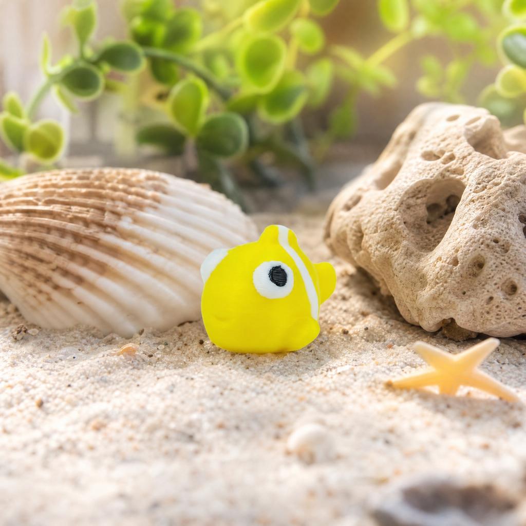 3D Printed Animal Series Articulated Big Eye Fish Decorative Toy for Miniature Scene