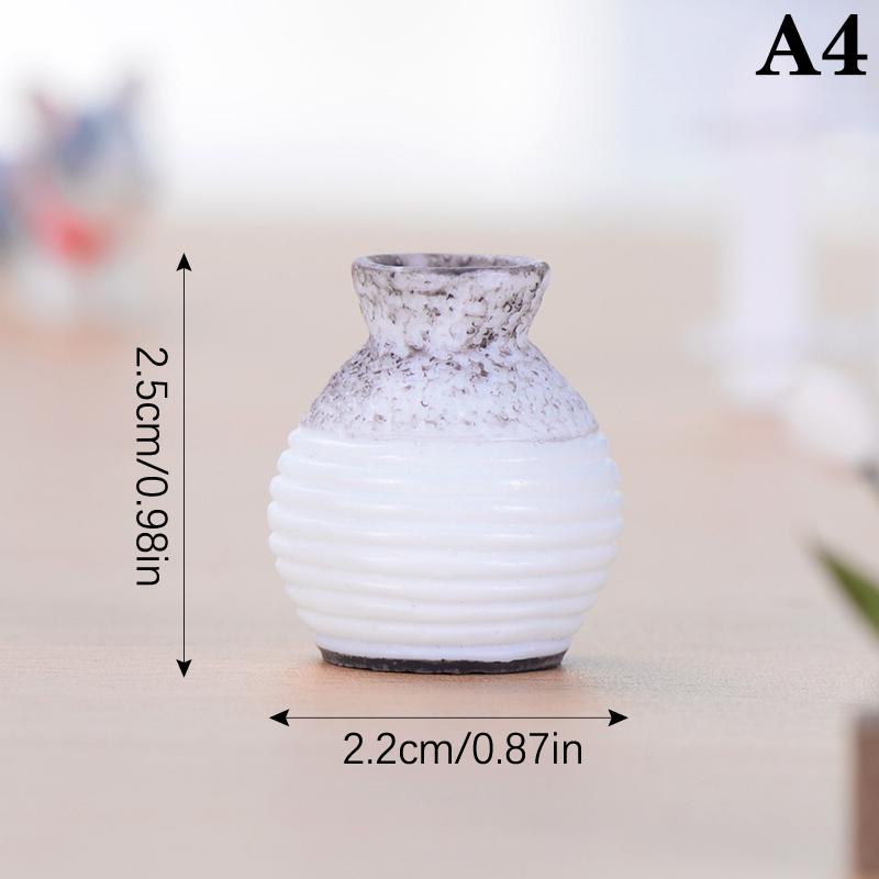 Mini Vaso in Resina Vaso a Bocca Piccola Vaso da Fiori Ornamento da Giardino Fai da Te Micro Paesaggio Decorazione da Scrivania Accessori Decorativi per la Casa