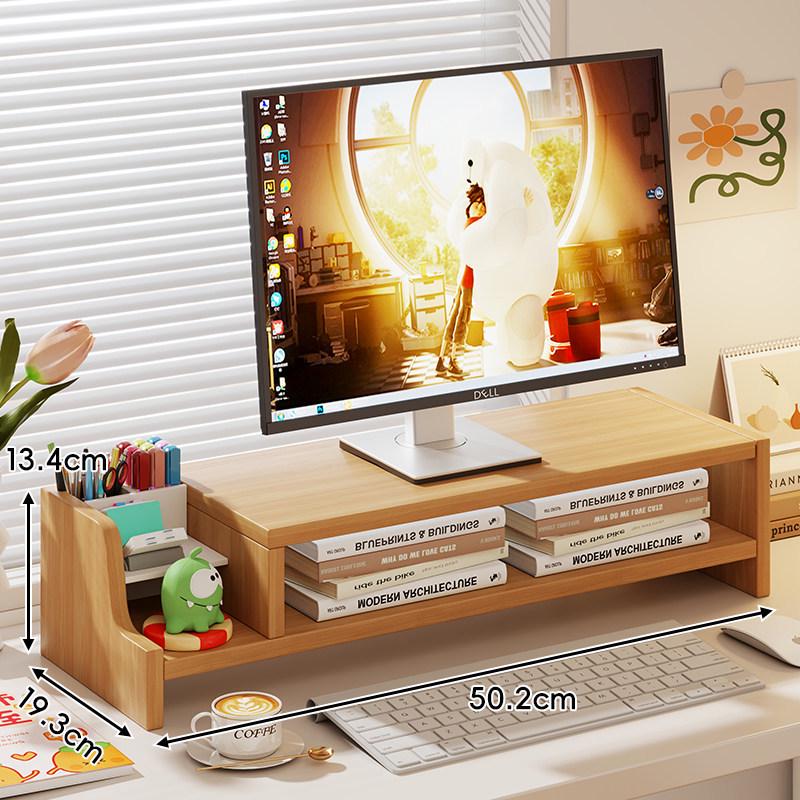 Adjustable Desktop Monitor Riser with Drawer Storage & Laptop Stand