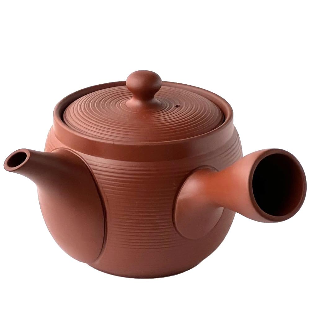 Tokoname Ware Large Teapot with Ceramic Tea Strainer, Ceramesh, 480ml, Made In Japan (Red Clay)