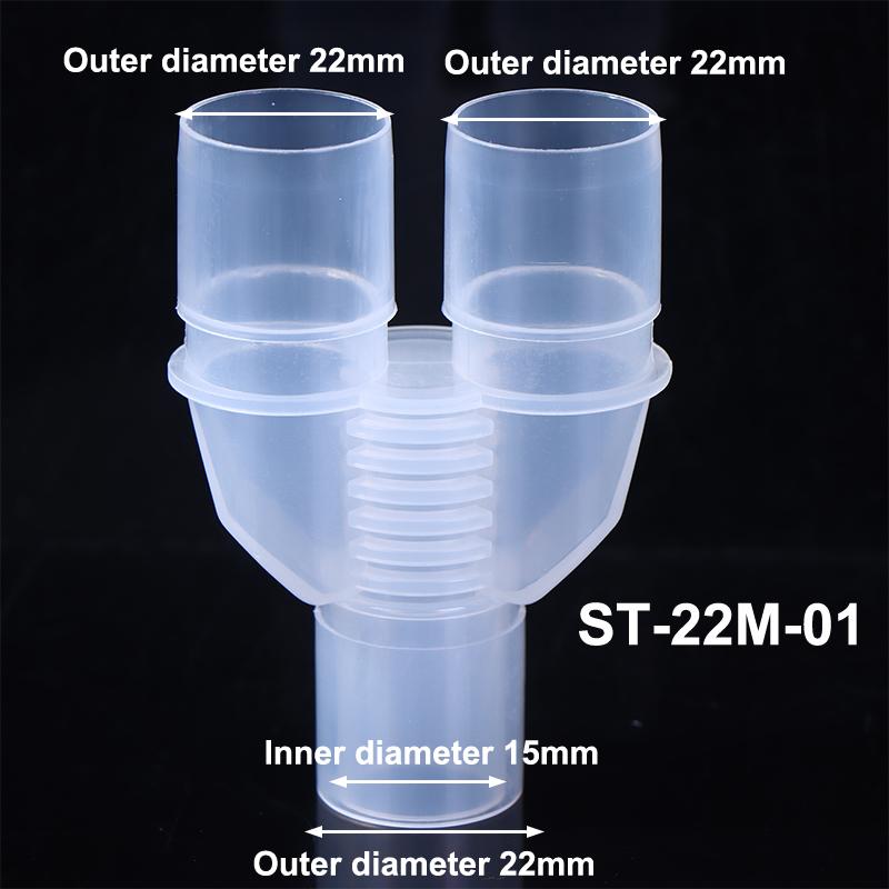 Three Way Connector Veterinary Equipment 15 To 22mm Anesthesia Breathing Circuit Corrugated Y-shaped