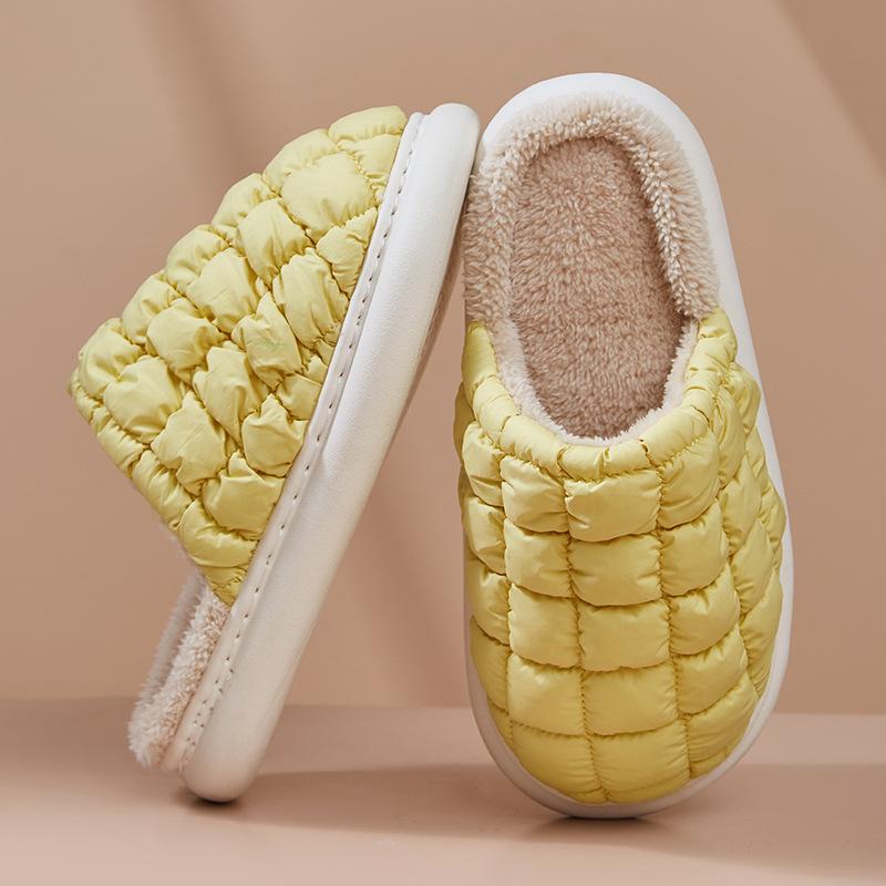 New autumn and winter cotton slippers warm women's waterproof couple indoor velvet slippers home