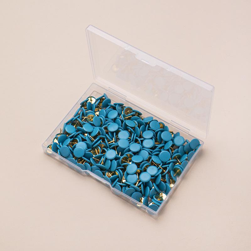 100-Piece Box of Color-Selectable Plastic-Coated T-Pins for Creative Projects, Large-Headed American Pushpins