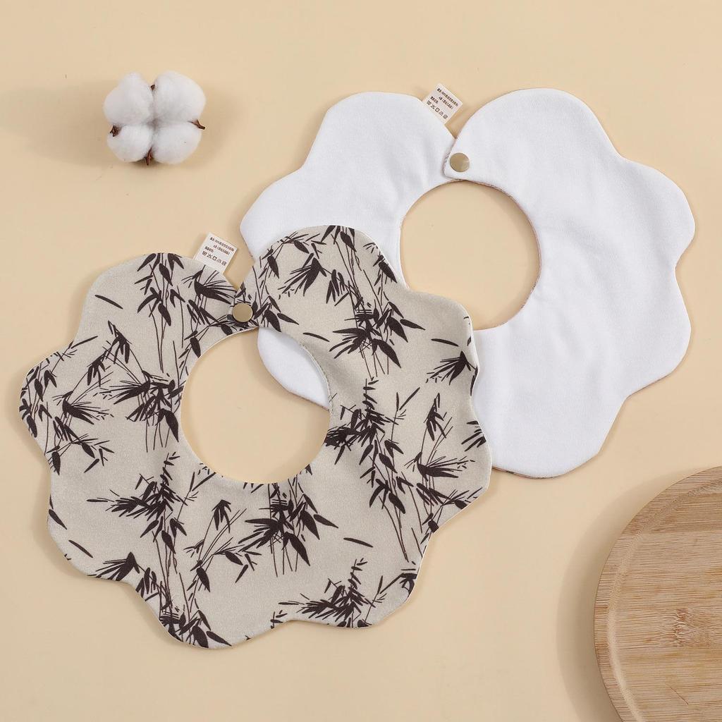 Newborn Anti-Spit Soft Petal Bib - Rotating Design