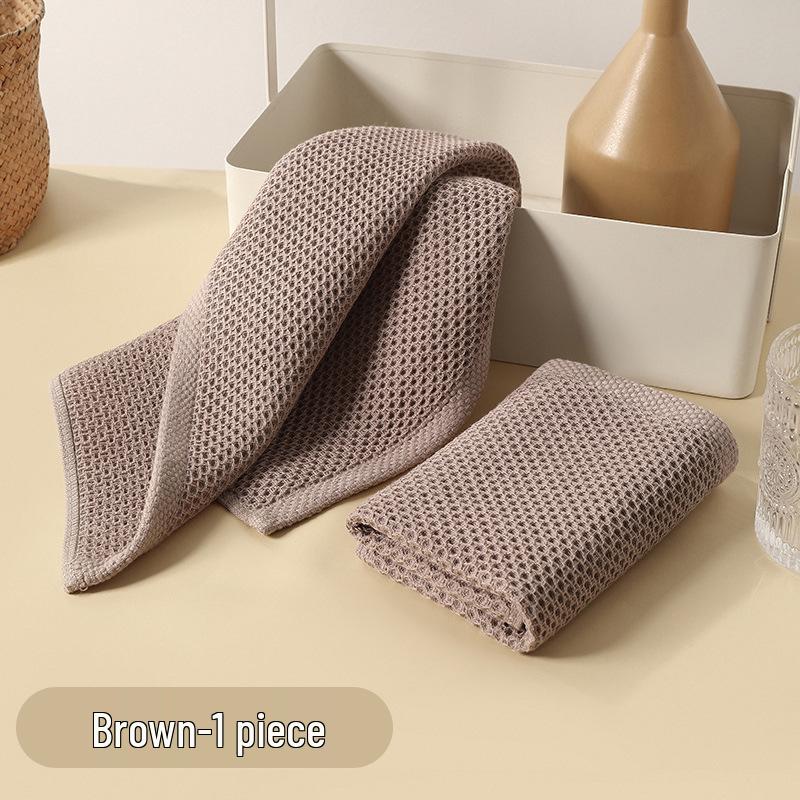 Korean Style Quick-Dry Honeycomb Cotton Towel for Home & Kitchen – Absorbent, Non-Stick Oil, Thickened Dishwashing & Cleaning Cloth