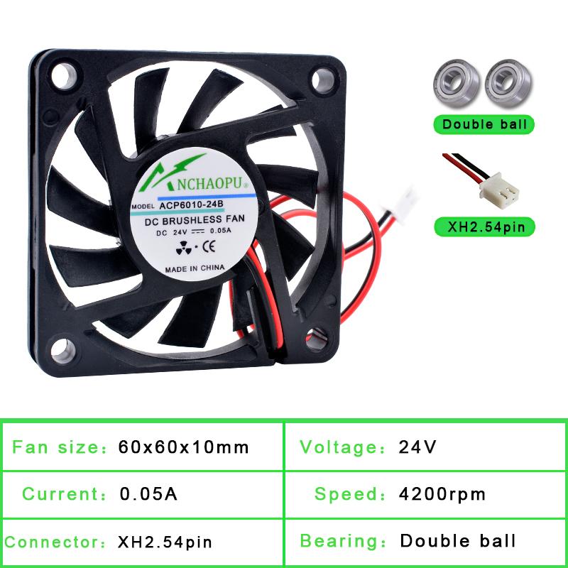 ACP6010 6cm 60mm Fan 60x60x10mm DC5V 12V 24V 2pin Ultra Thin Cooling Fan for Chassis CPU Power Router