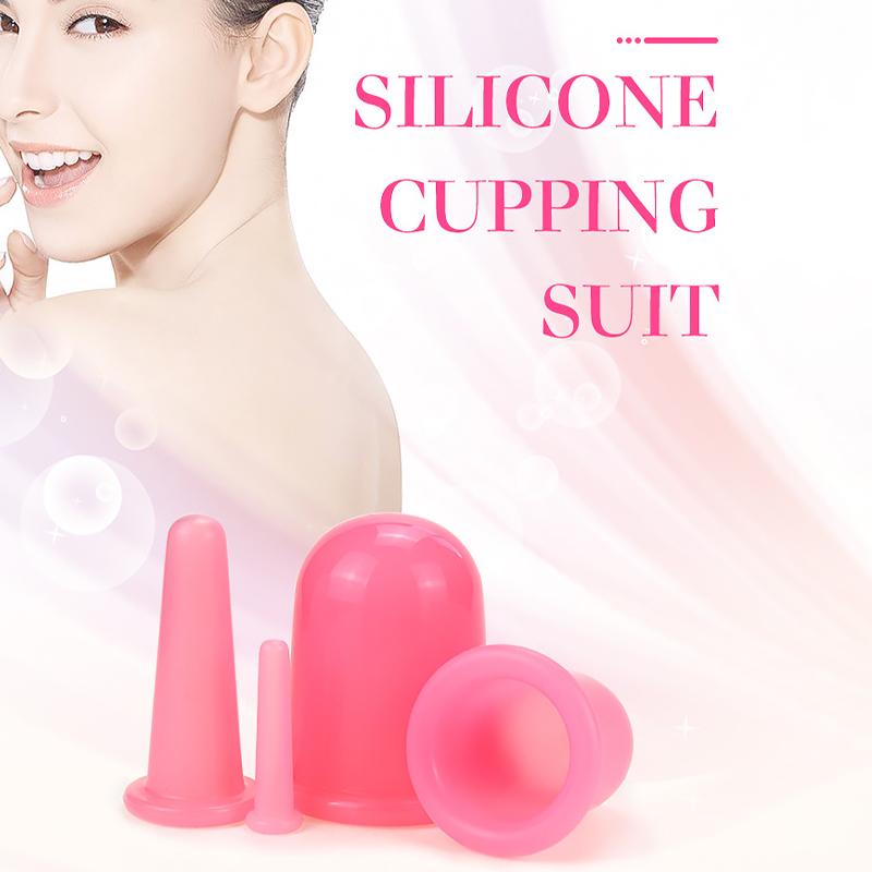 For Face Neck Massage Anti Cellulite Suction Cup 4x Silicone Vacuum Cupping Cans
