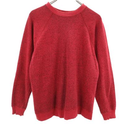 90s Old Long Sleeve Sweat Trainer Red Back Brushed Men's Used