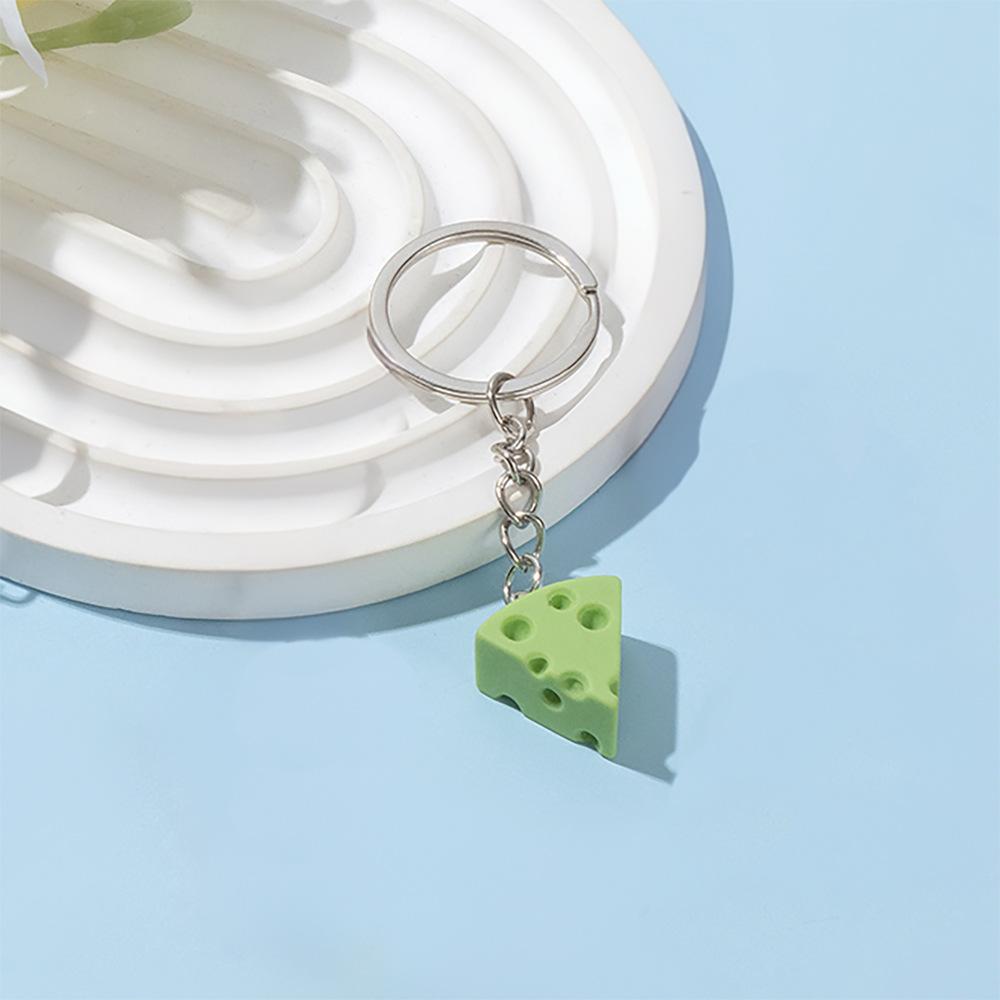 

Cartoon Triangle Cheese Keychain Sweet Dessert Bag Pendant Handmade Gift Couple Family Keychain Pendant