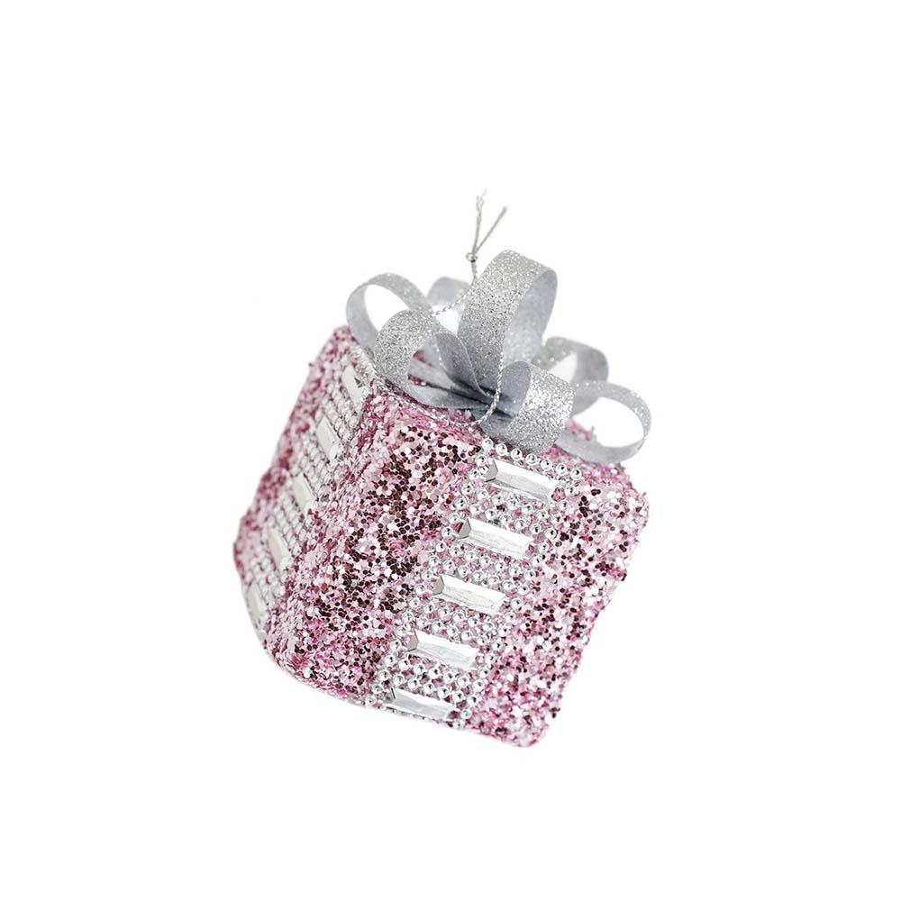 8cm Pink Christmas Balls Glitter Xmas Tree Pendant Christmas Tree Hanging Ornament  Living Room