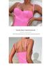 Barbie Pink Slim Sexy Fishbone Bra Jumpsuit with Suspenders