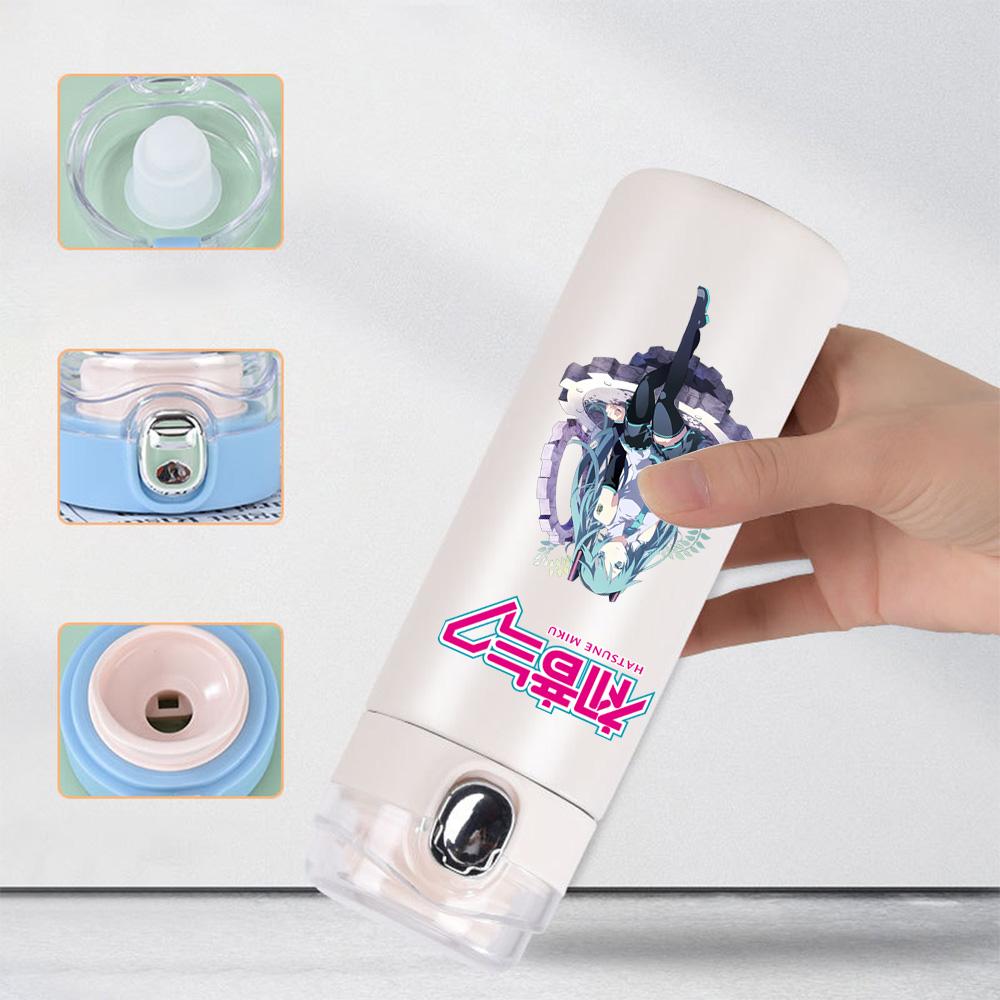 Tazza Termica Stampata Anime Hatsune Miku Portatile Acciaio Inossidabile 400ml Borraccia Anti-perdita Tazza da Campeggio Regalo