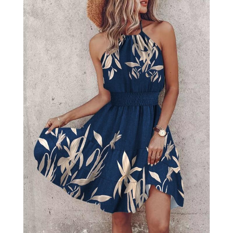 

VEZFAA Женские модные летние весенние платья без рукавов в повседневном стиле L