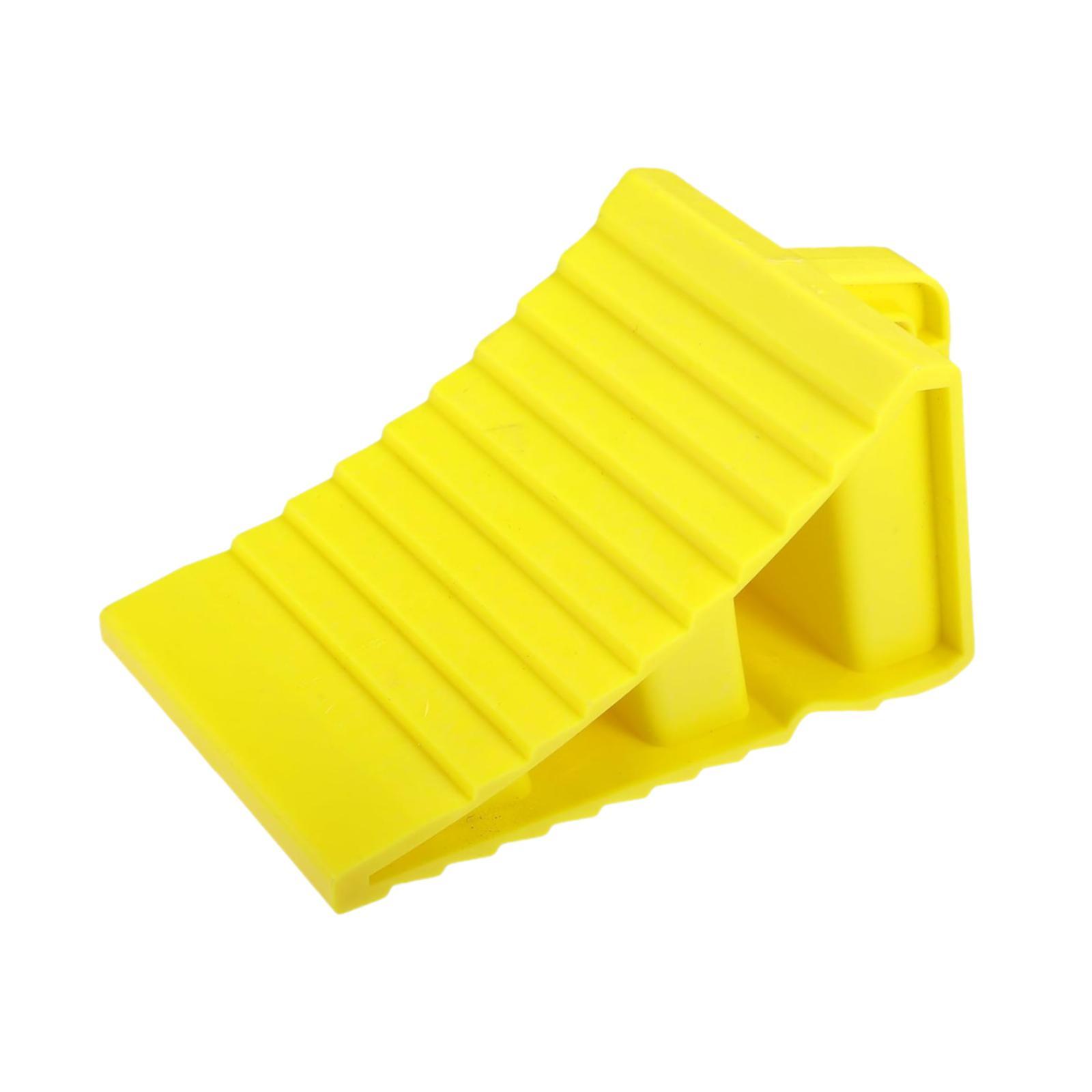 Car Wheel Chocks Blocks Multifunctional Scratch Resistant with Handle Portable Parking Chock Triangular Structure Camper Chock жёлтый
