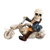 Unique Motorcycle Enthusiast Gift Halloween Skeleton Riding Figurine, Gothic Spooky Statue for Home Gifts Skull Collectors Garden, Resin Biker