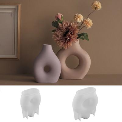 Silikonform für Geometrie Kreisförmige Blumenvase Dekorative Pflanzgefäß-Zubehörform Tischdekoration Gießwerkzeug