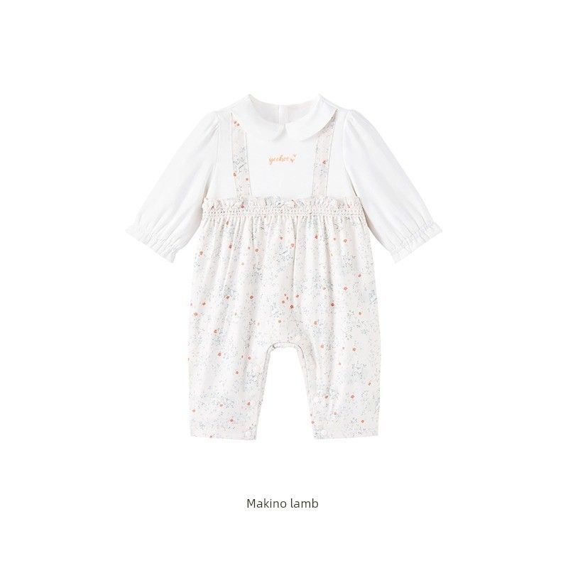 20% Off Yeehoo Baby Girl Faux Two-Piece Floral Pure Cotton Romper Infant Children s Autumn Outfit Yrhaj3P221A Yrhaj3P221A 66