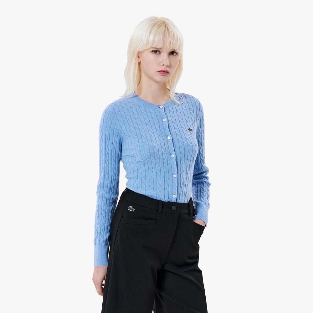 [lacoste] Women's Cable Crew Neck Cardigan AF092E-55NHBP