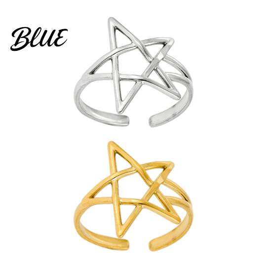 Hollow Star Shape Finger Ring Thumb Adjustable Opening Design Titanium
