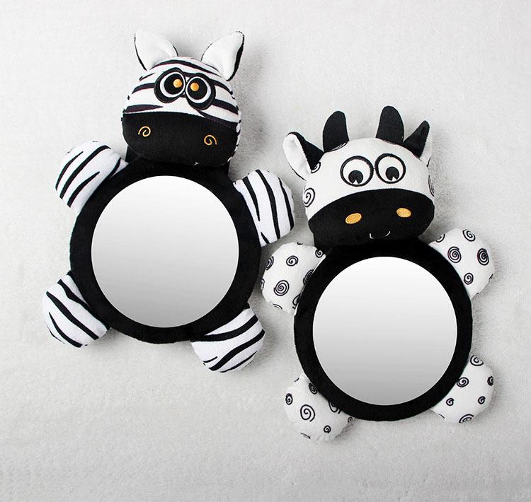 Black White View Back Seat Mirror Baby Car Mirror Safety Seat Headrest Rearview Mirror Baby Facing Rear Ward Car Kids Monitor