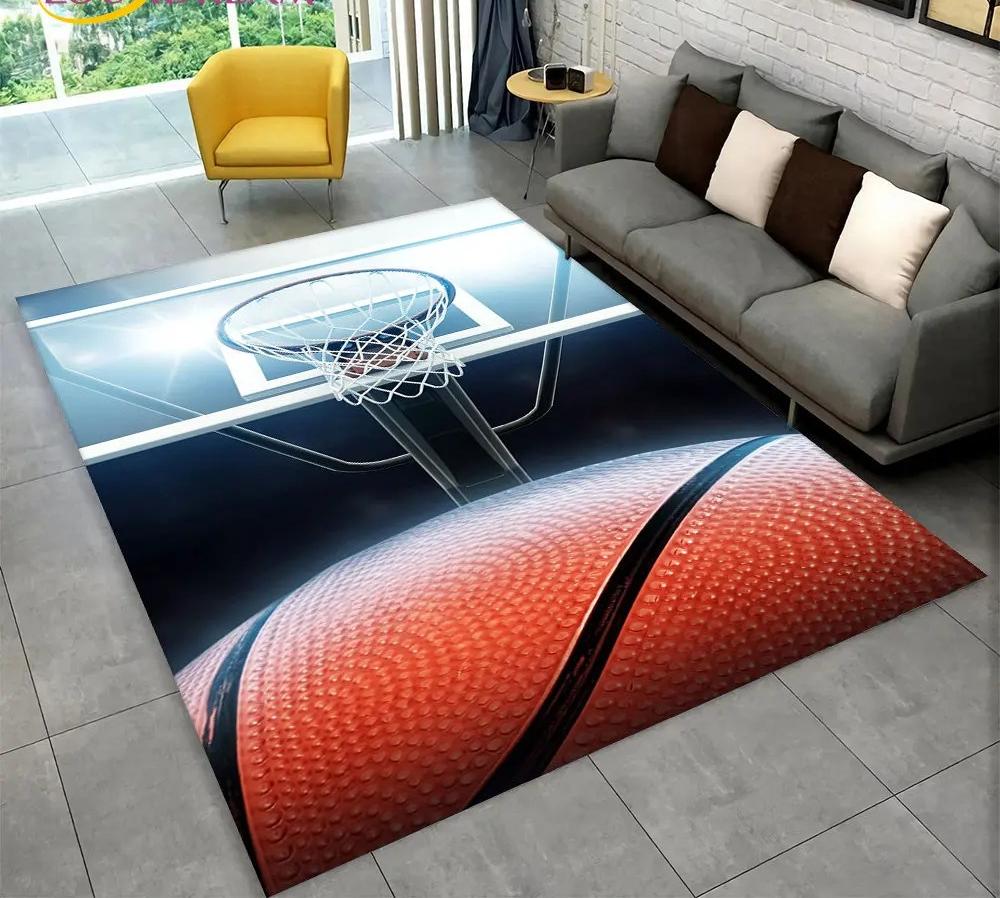 Basketball Cour Cartoon Carpet Indoor Non-slip Creative Doormat Floor Rug Bedroom Accessories Decoration Props Outdoor Decor Mat