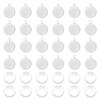 DIY Blank Dome Flat Round Pendant Making Kit Including 304 Stainless Steel Pendant Cabochon Settings Glass Cabochons Stainless Steel Color 25x22x2mm