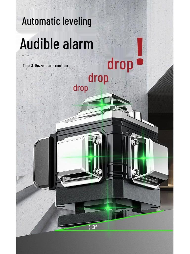 High-Precision 16-Line Green Laser Level with Automatic Projection for Walls and Ground