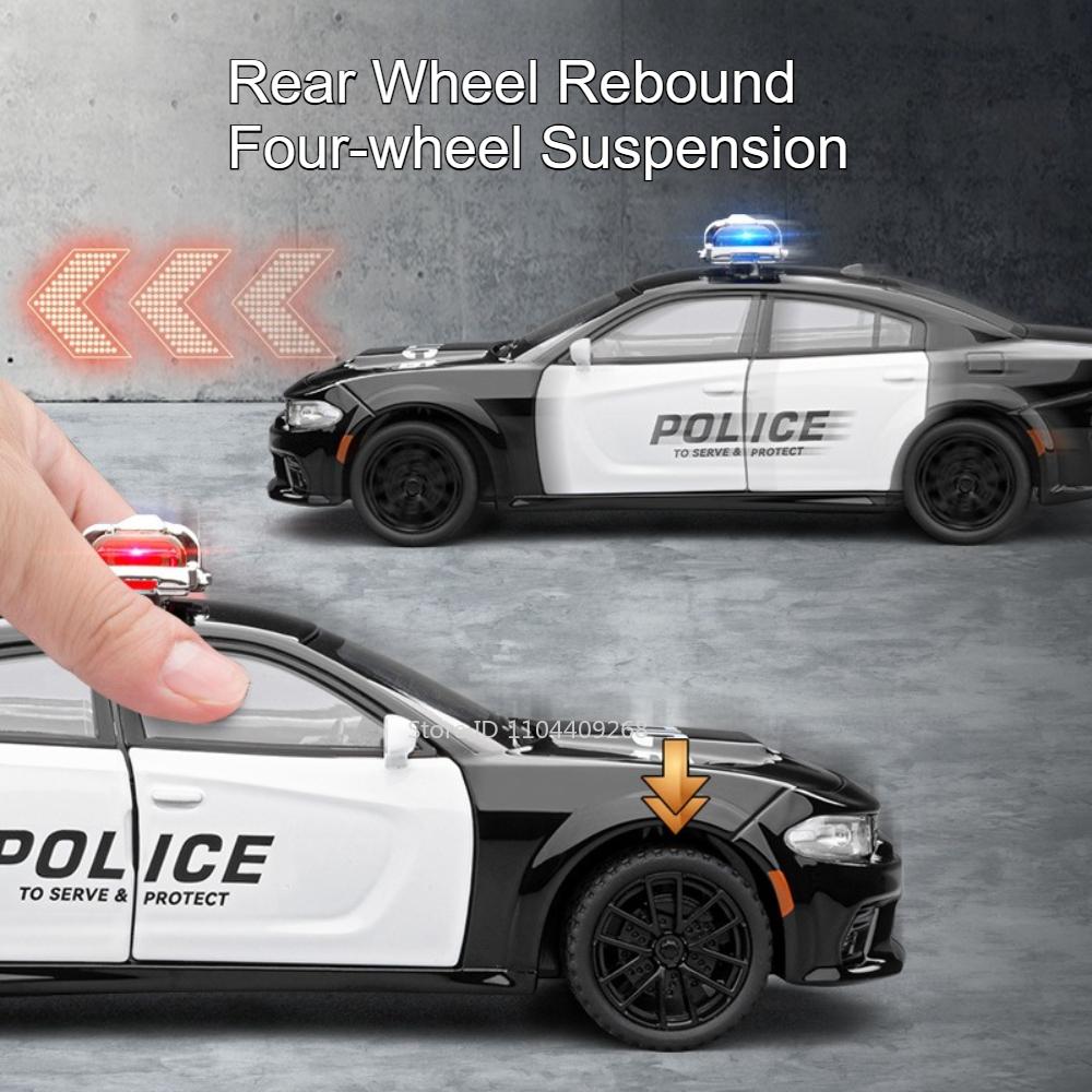 1:32 Lader X-Trail Polizeiauto Modell Spielzeug Legierung Karosserie Musik Licht Rückzieher Türen Geöffnet Fahrzeugmodelle Sammlung Geschenk für Kind