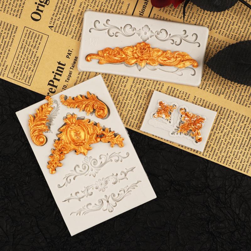 Wytłaczany zestaw silikonowych foremek do dekoracji z żywicy epoksydowej, gliny, ciasta i czekolady (fondant)