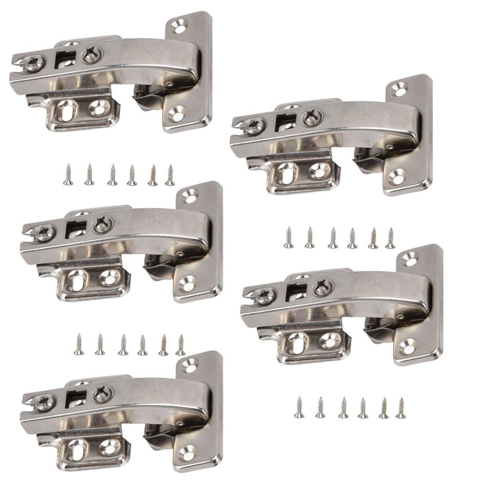 5Pcs Hydraulic Buffer Hinge Reduce Noise Closing Speed Anti Rust Cabinet Door Butt Hinge for Home