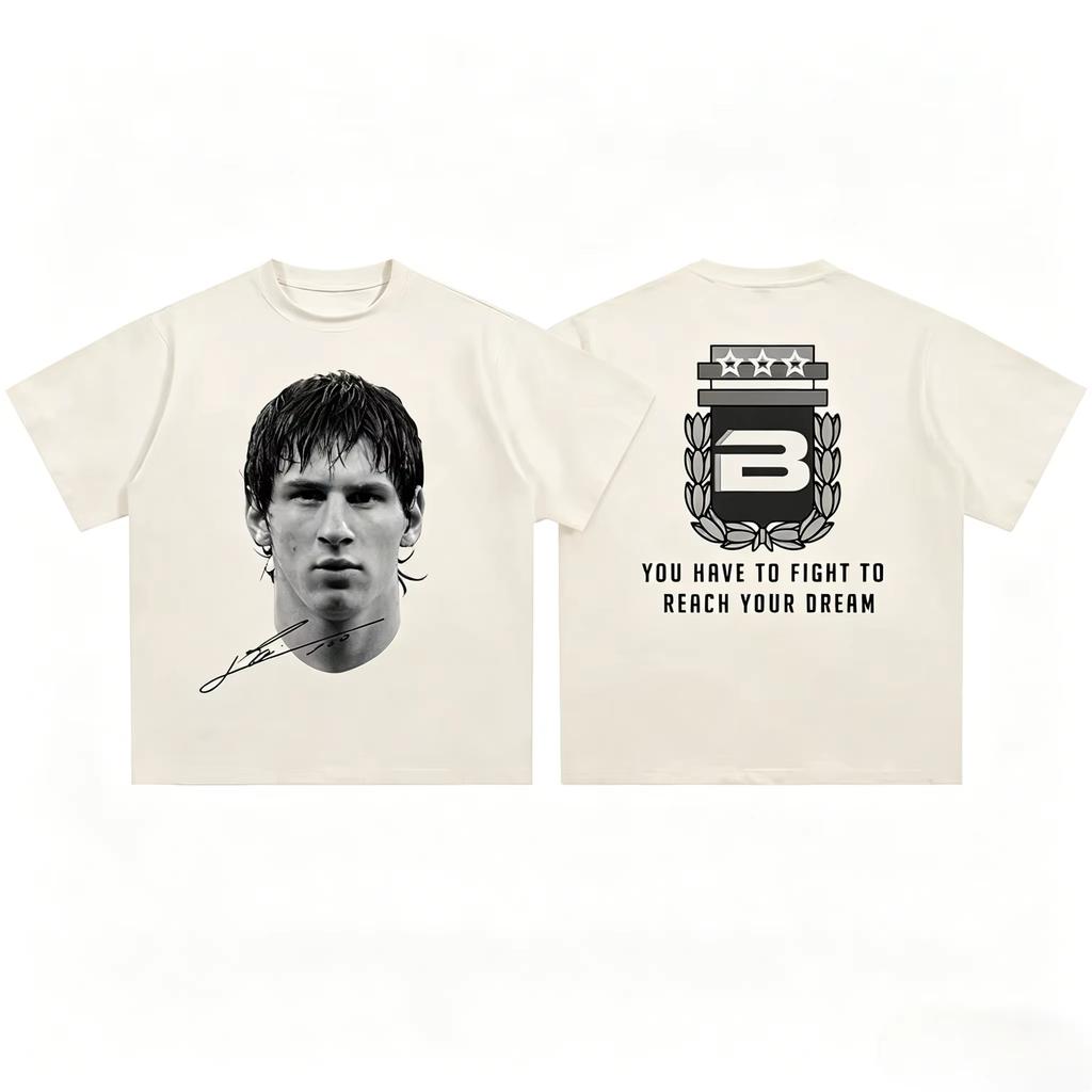 2026 Messi The King of Football Head Print Fashion Short Sleeve T-shirt Men's Clothing and Women's 2026 FIFA World Cup shirt