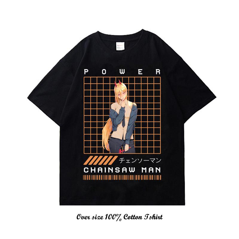 Unisex EU Japanese Anime Chainsaw Women T Shirt Cartoon Printing Cotton T-shirt Harajuku Graphic Tees Clothing Tops Tshirt Manga