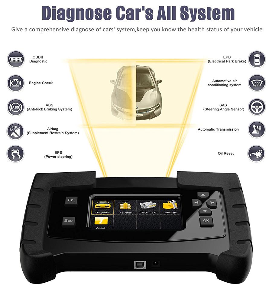Professional Diagnostic Tools Automotive OBD2 OBDII Scaner With Full