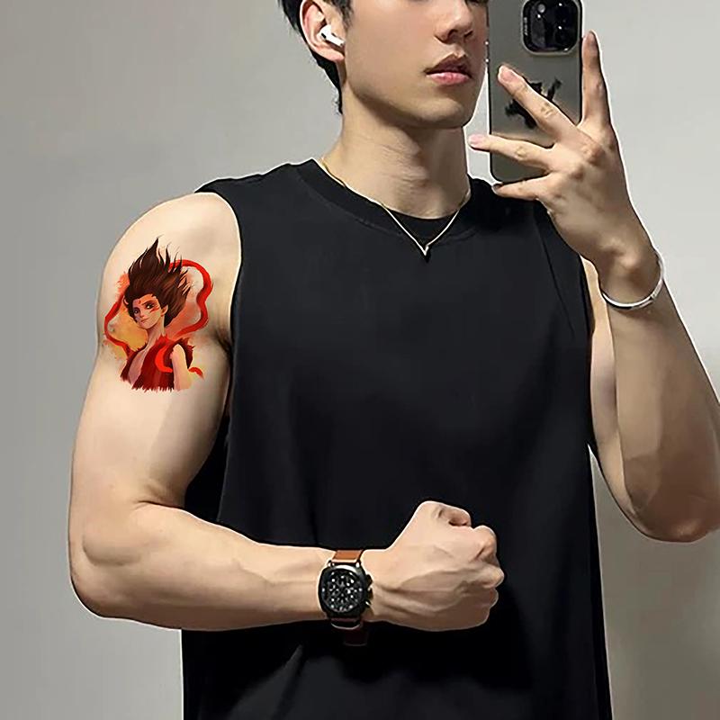 30 Piezas Nezha Ao Bing Impermeable y Duradero Tatuaje a Color Pegatina para el Brazo Personajes de Dibujos Animados Anime Tatuajes Temporales para Niños Calcomanía