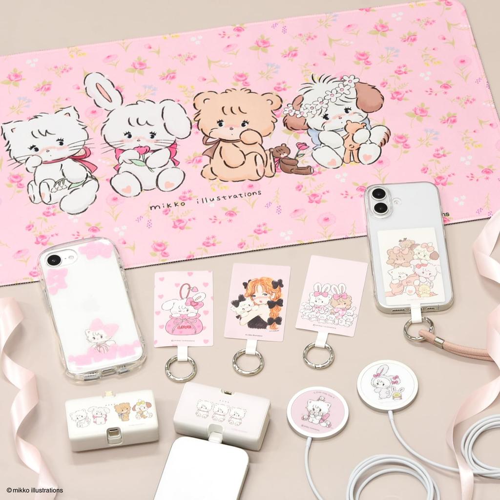 Gourmandise mikko illustrations Desk Mat Pink NMD-11PK