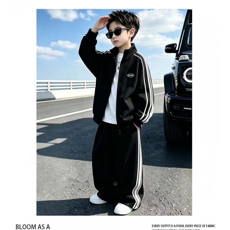 Boys Fall Cardigan Set Kids Sport Two-Piece Trendy Outfits 4-12 Years Old