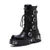 Fashion Retro Rock Shoes Boots For New Dark Punk Leather Shoes Metal Niche Motorcycle Platform Shoes For Women