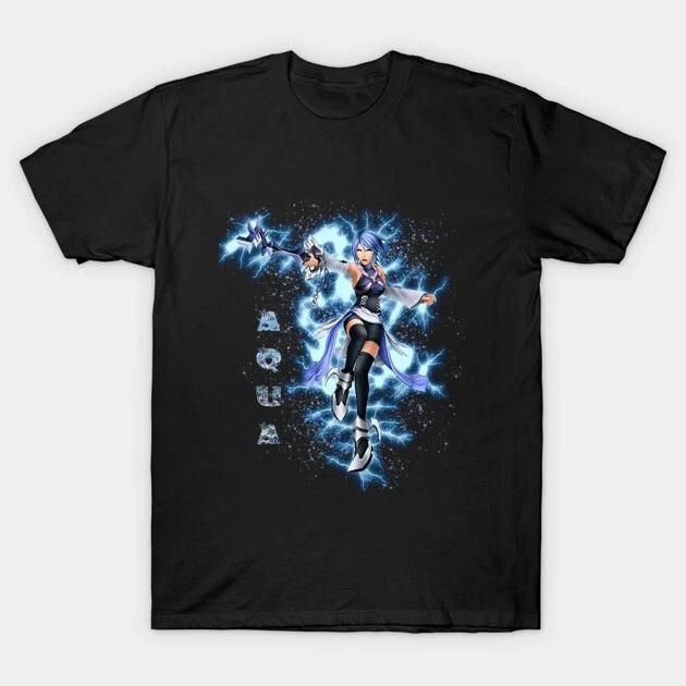 Aqua Waifu Girl Tee Konosuba Anime Waifu Black Tshirt V1