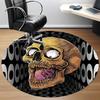 1pc Skull Artwork Chair Carpet for Office, Round Non Slip Durable Large Size Office Carpet, Suitable for Office