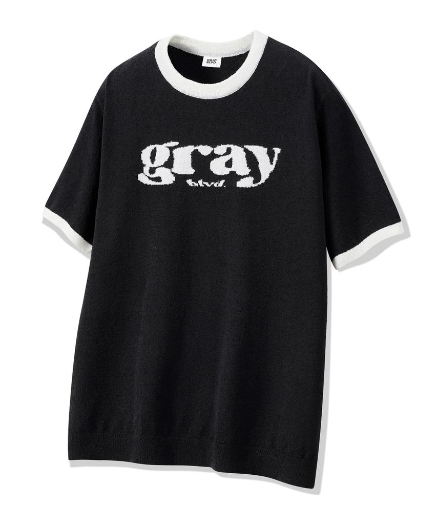GRAYBLVD Aras Ringer Knit Short Sleeve Gkbst33 (Black)